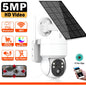 WiFi PTZ Outdoor Camera - 5MP HD, Solar-Powered, Built-in Battery, iCsee Smart Wireless Surveillance - 02ALABA