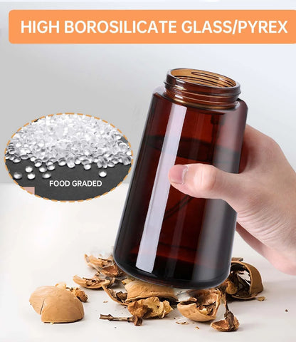 2-in-1 Glass Oil Dispenser & Sprayer - 16oz/470ml Leakproof Olive Oil Sprayer Bottle for Cooking, Air Fryer, BBQ, Baking, Salad