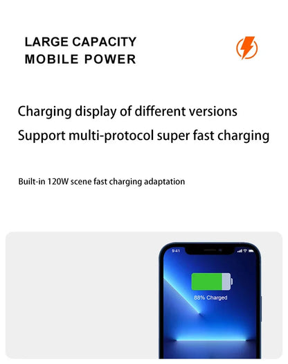 Xiaomi 120W Super Fast Charging 200000mAh High Capacity Power Bank Battery Digital Display Power Bank For Iphone Samsung Huawei - 02ALABA