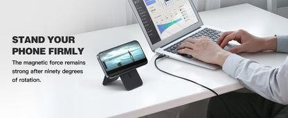 Mini Magnetic Wallet Phone Stand for iPhone16 15 14 12 Lightweight MagSafe Phone Card Stand Leather Magnetic Card Holder